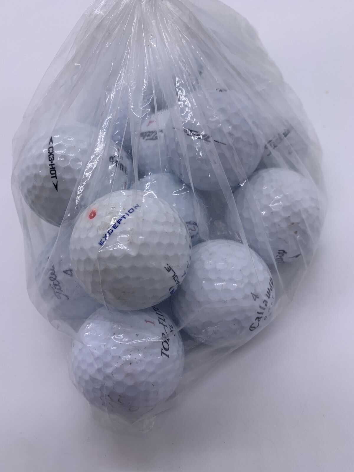 Lot of 15 Random Golf Balls - Maxfli, Callaway, Top Flight, Intech, Titleist