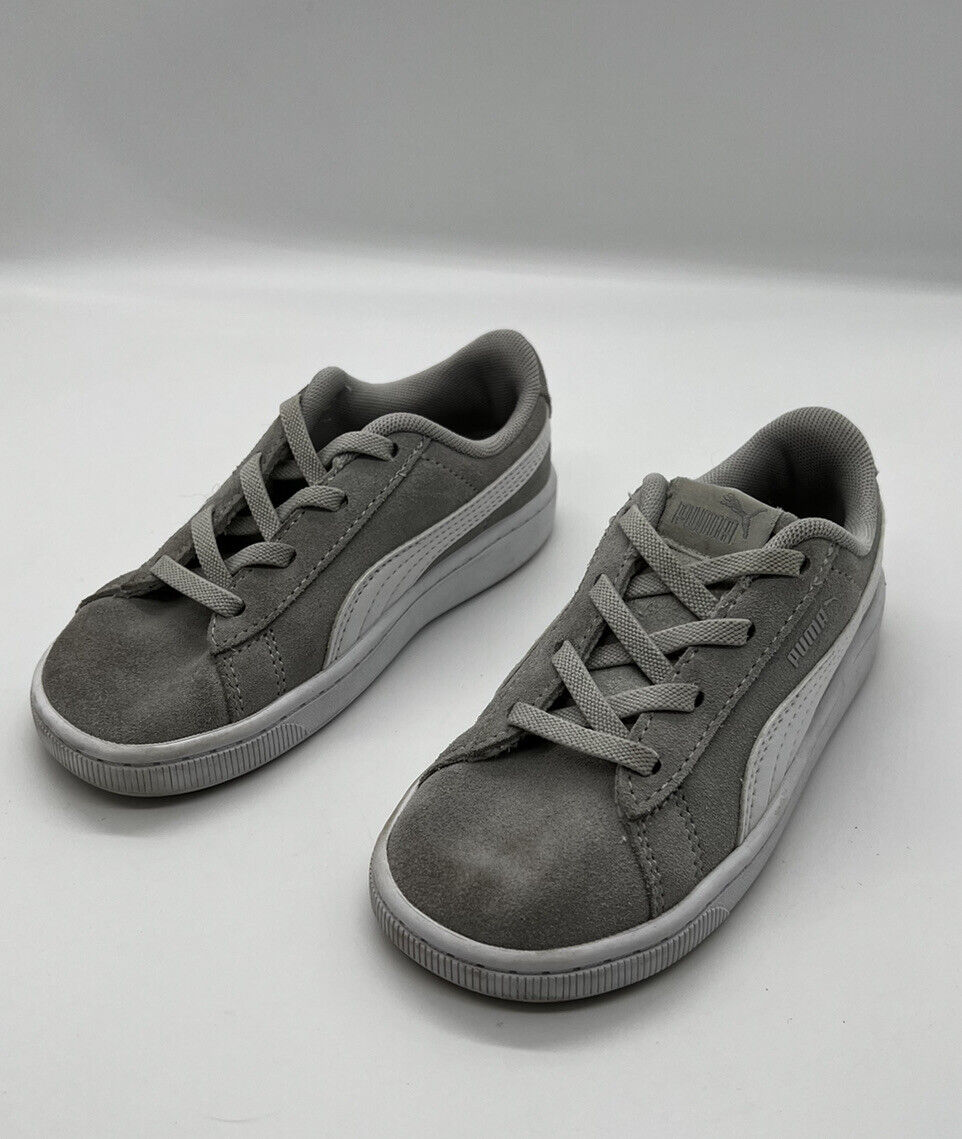 UK PUMA Vikky v2 Toddler Sneakers Gray/White UK 9 EUR 27 USA 10c 370516-02 0819