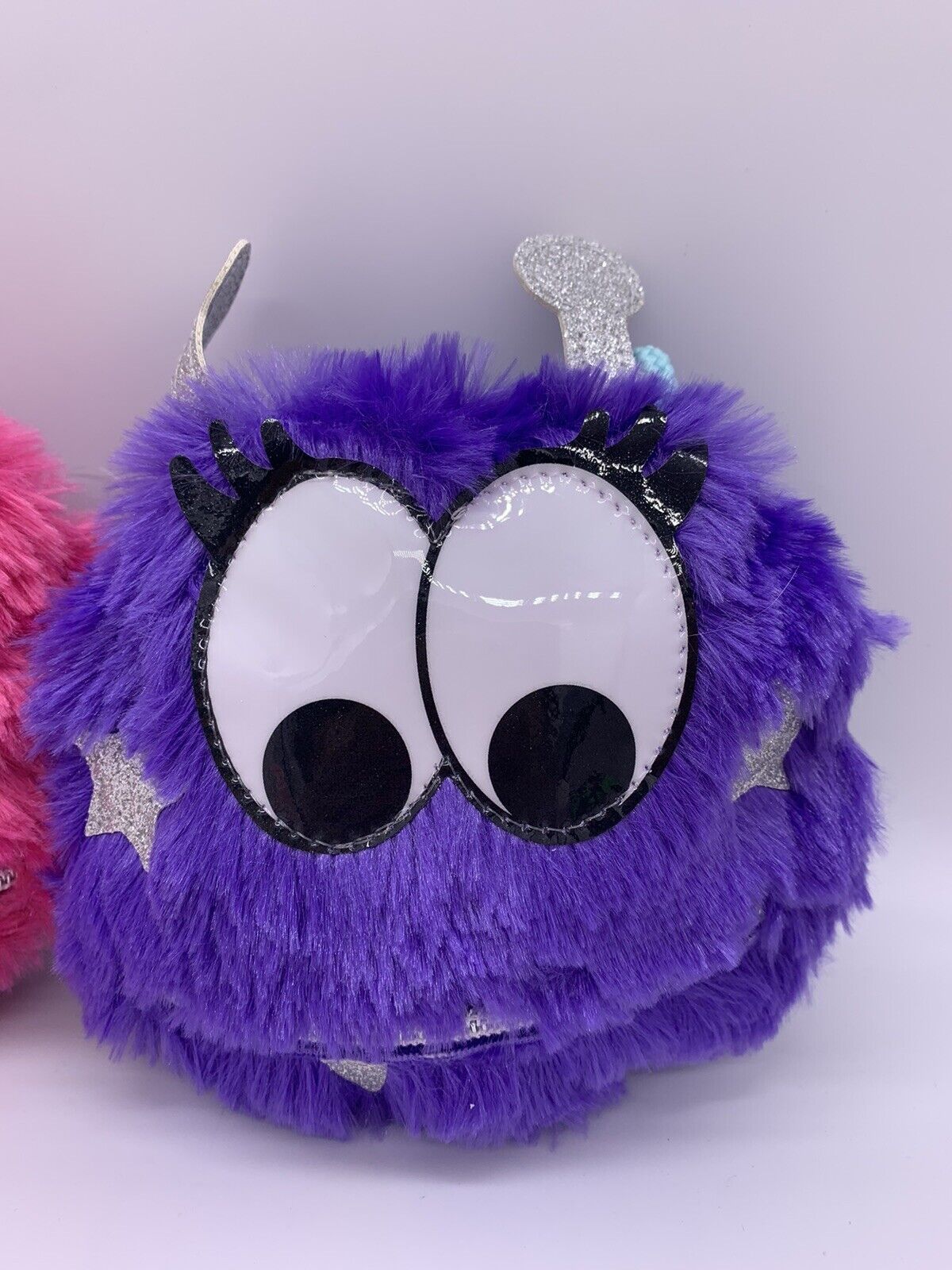 Underrated Fuzzy Monsters Coin Purse Set of 2 Pink & Purple Wallet New With Tags