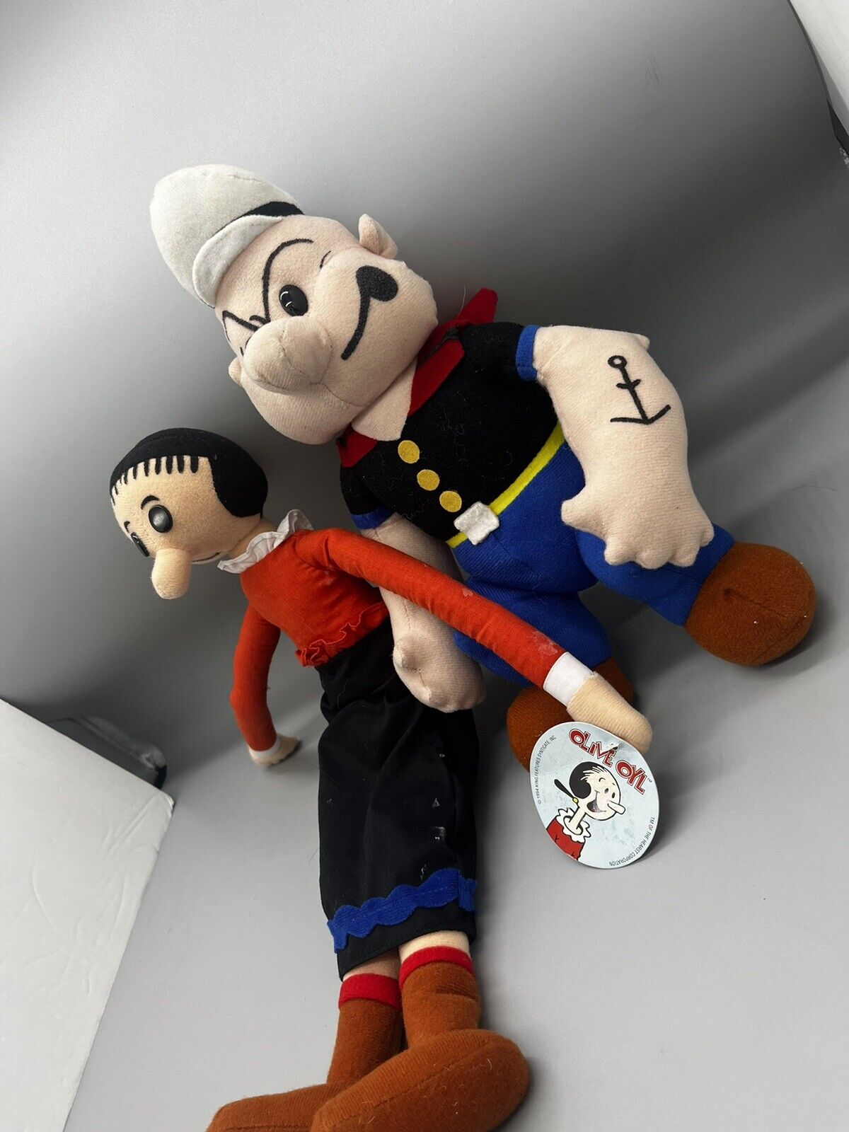 Vintage Popeye and Olive Oyl Plush dolls set W/tags 1994 King-Hearst-Large-play