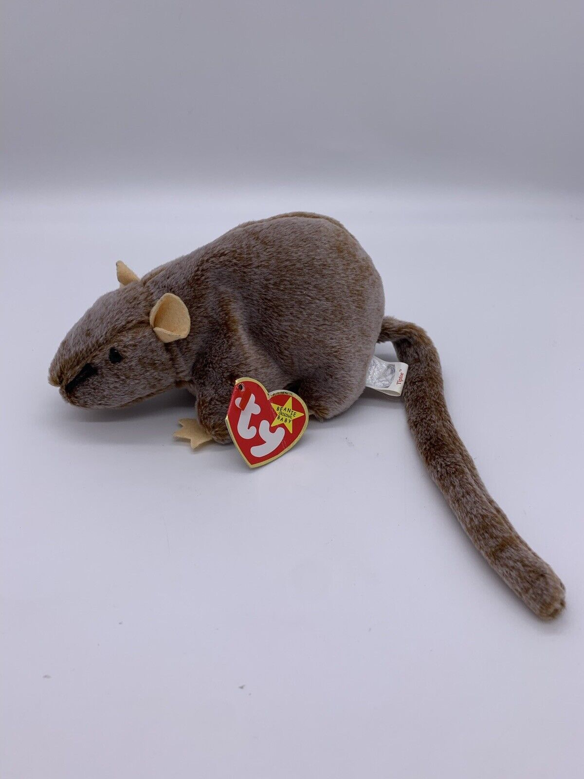 TY TIPTOE the MOUSE BEANIE BABY Mint New Rat Soft Cuddly Brown Whiskers Tail '99