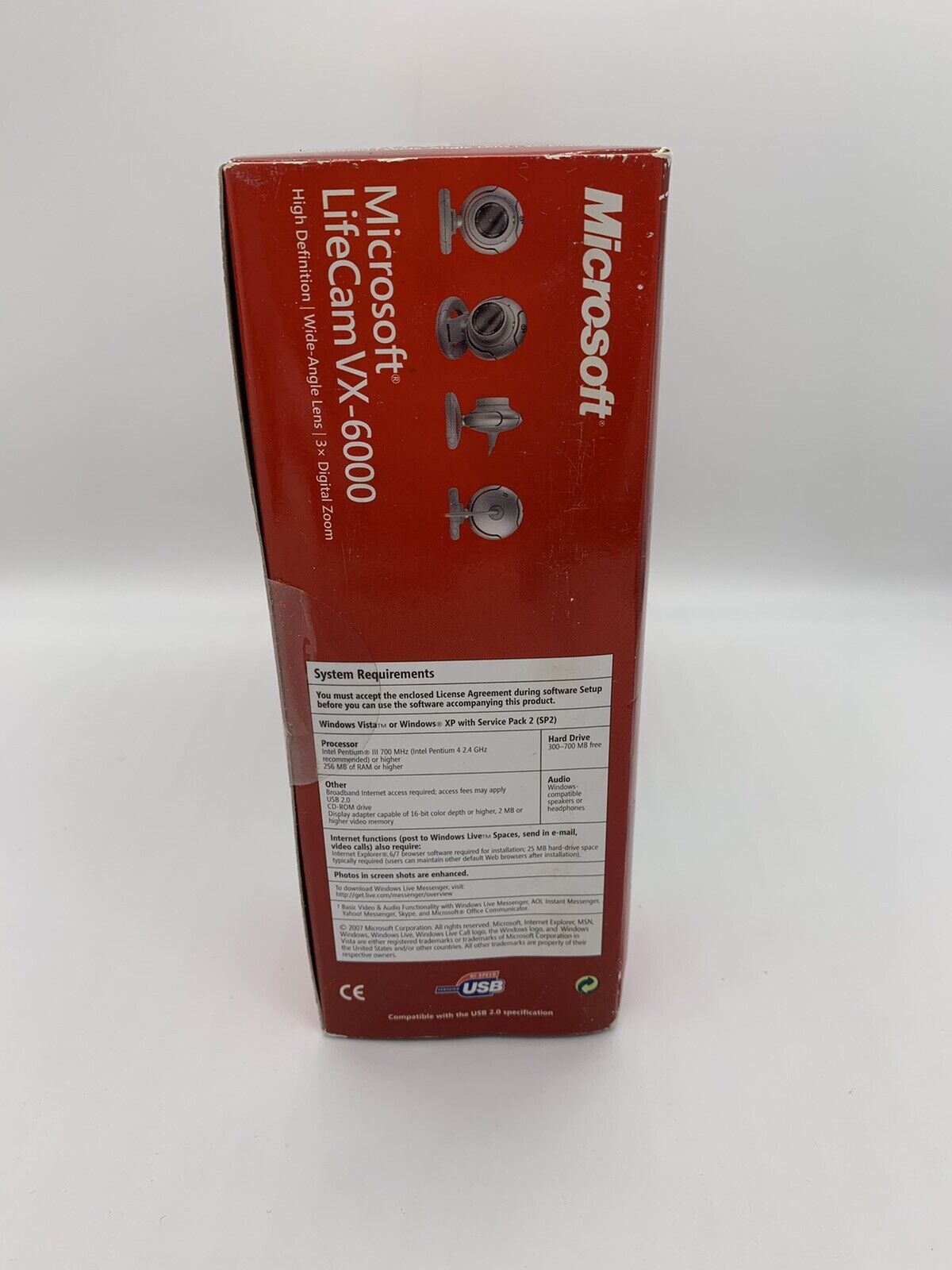 Microsoft Lifecam VX-6000 Webcam HD Wide Angle Lens 3x Digital Zoom  NEW