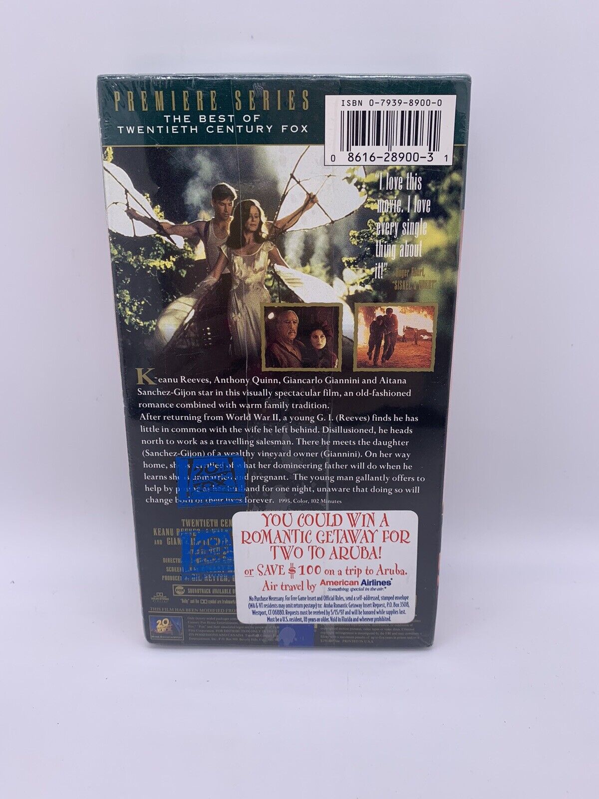 A Walk in the Clouds (VHS Tape, 1996) Aitana Sanchez-Gijon, Keanu Reeves Sealed