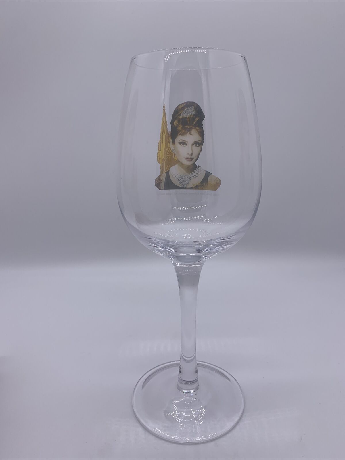 1995 Audrey Hepburn Large Authentic Wine Drinking Glass Breakfast at Tiffany's