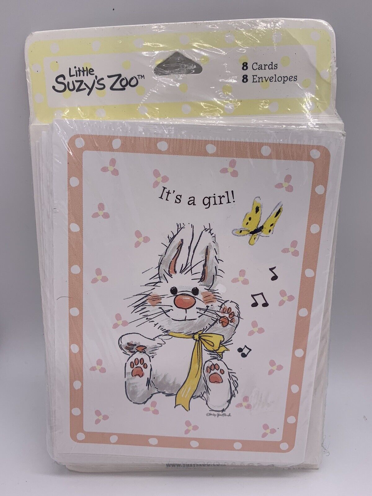 Vintage Little Suzys Zoo Birth Announcement It's A Girl - 8 Cards and Envelopes