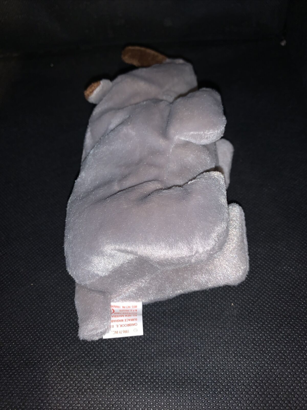 1996: Ty Beanie Baby Spike Rhino Rhinoceros RARE FIND Pristine Gray Brown