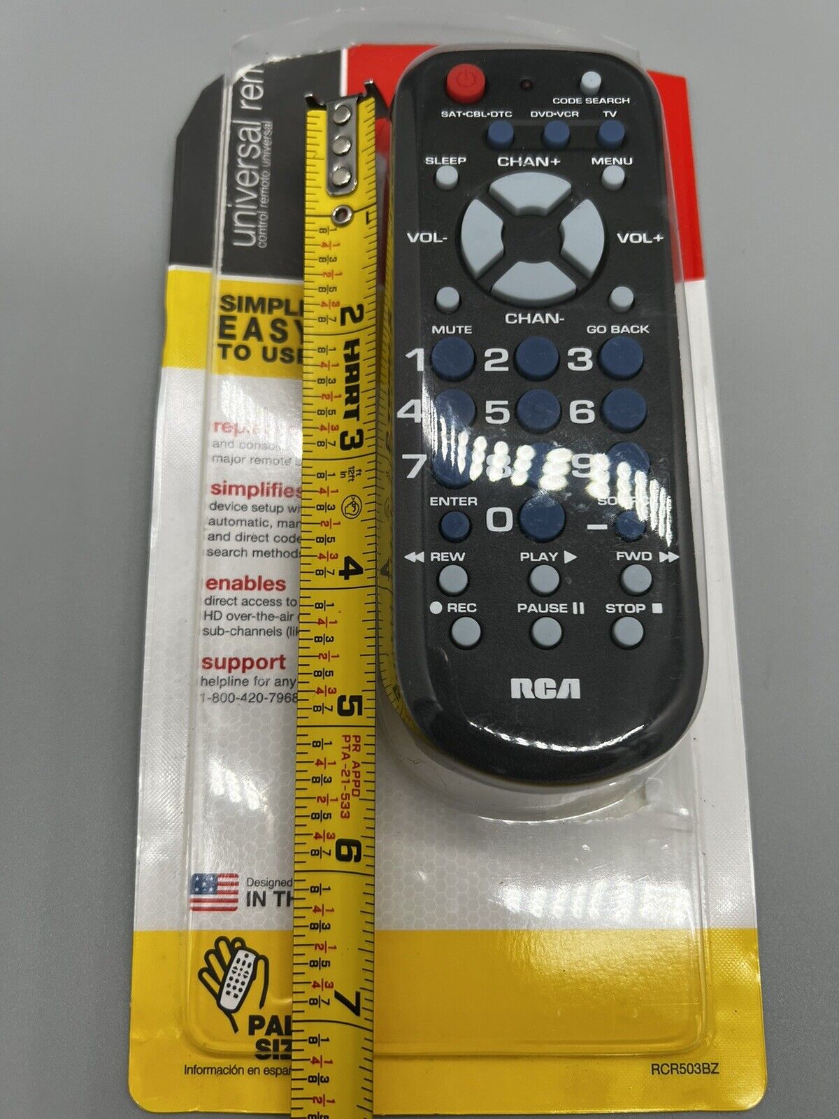 Rca Universal Remote Control, Palm Style, 3-Device BRAND NEW Open Package!