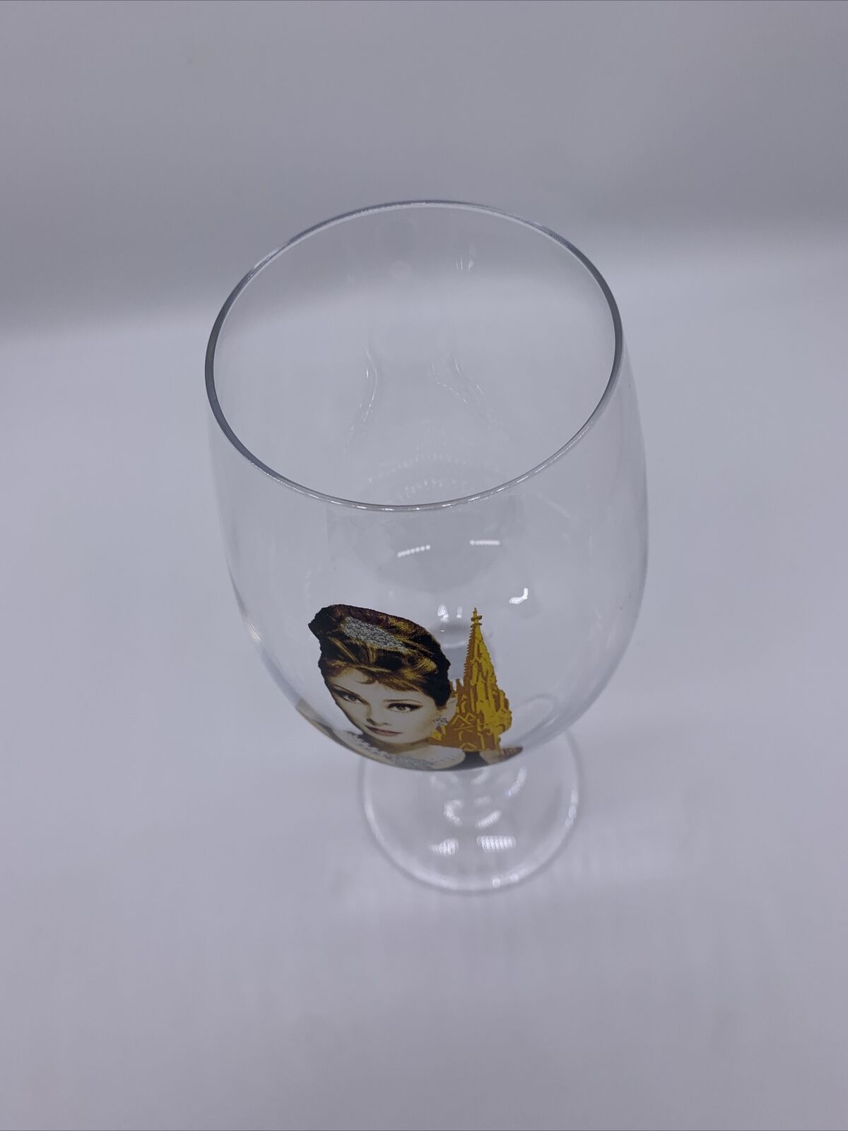 1995 Audrey Hepburn Large Authentic Wine Drinking Glass Breakfast at Tiffany's