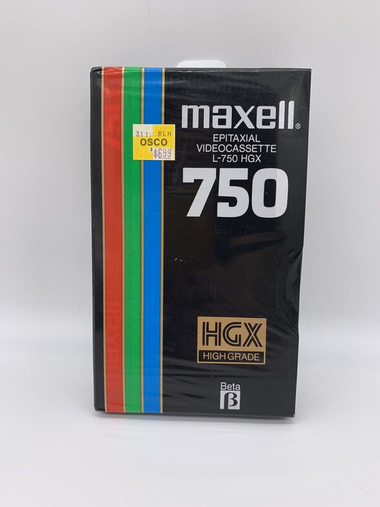 Maxell Orig Sealed Epitaxial L750 HGX High Grade BETA Blank VideoTape NEW Retro