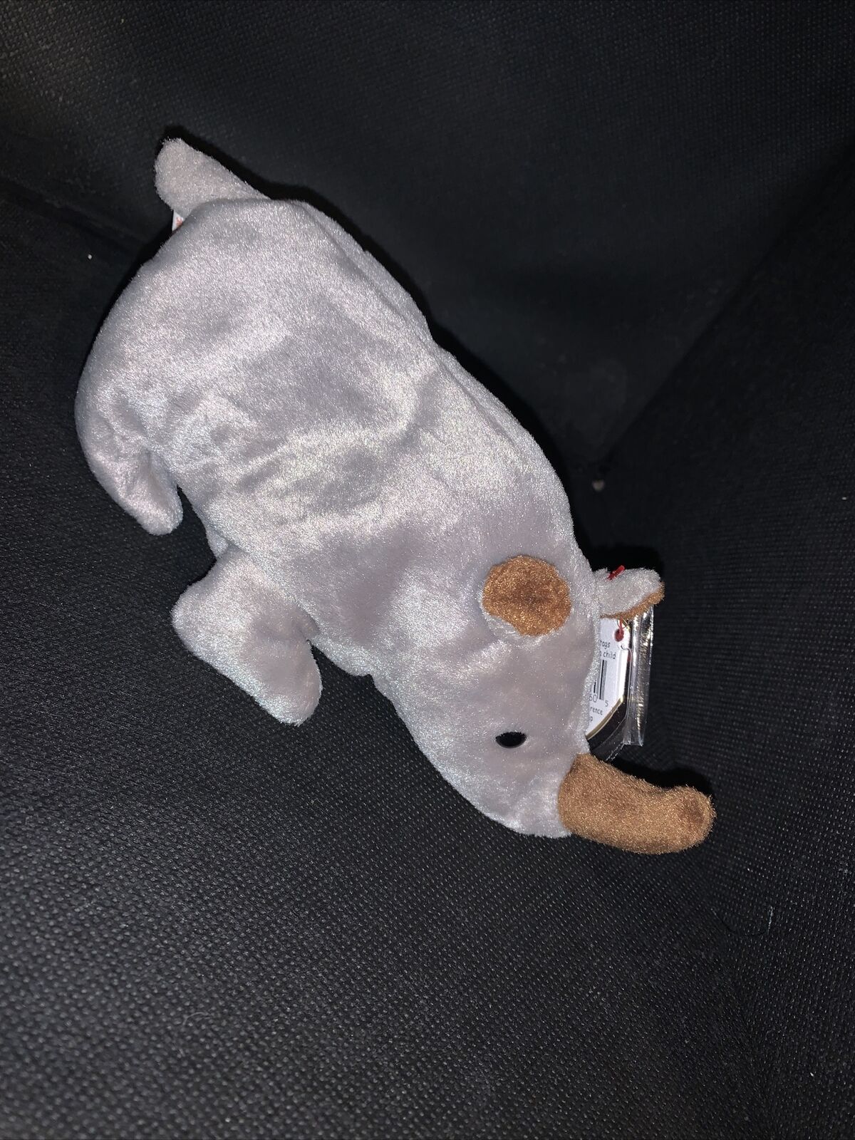 1996: Ty Beanie Baby Spike Rhino Rhinoceros RARE FIND Pristine Gray Brown