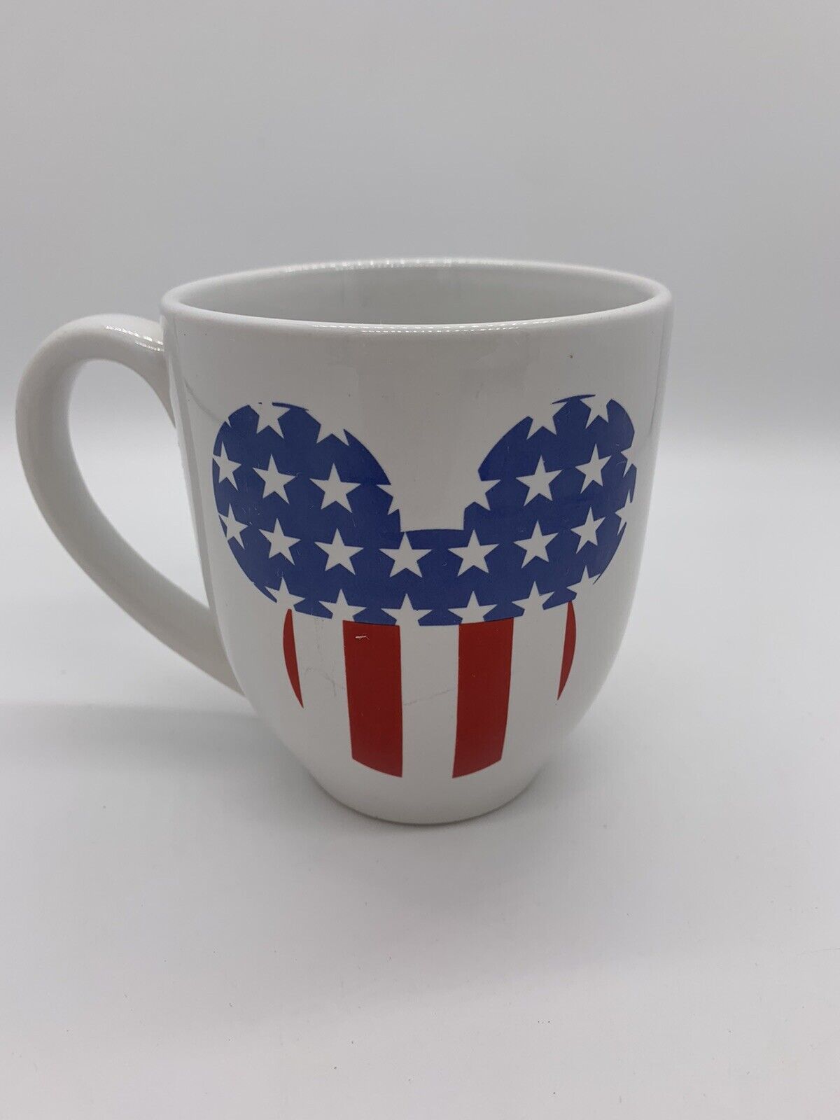 Disney Mickey Mouse Stars And Stripes Flag Red White Blue Mug Cup Patriotic