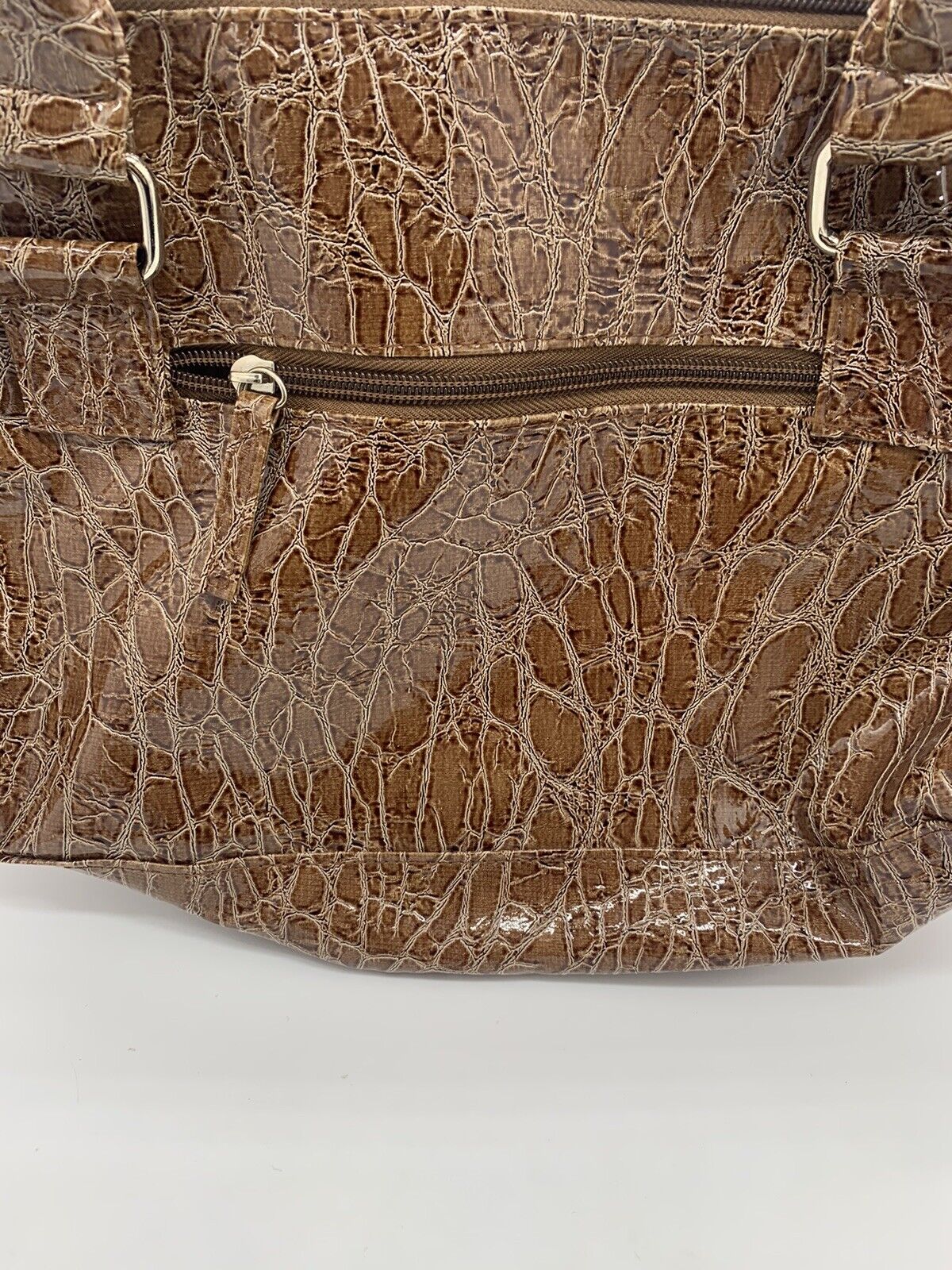 Giannini Brown Faux Alligator Leather Purse Women's Handbag Accessories with Tag