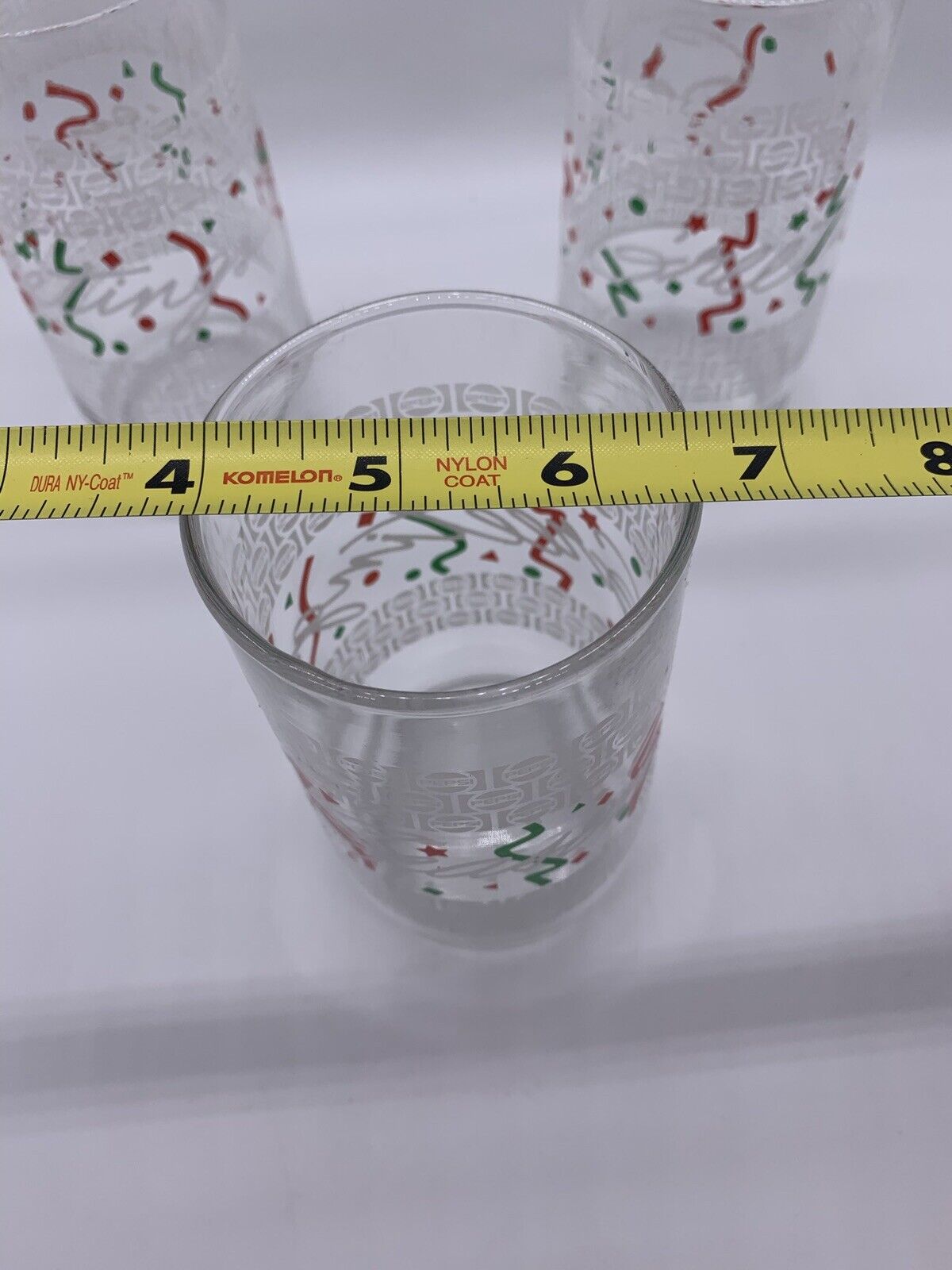 Rare Promo:3 PEPSI Cola Seasons Greetings Glass Tumblers 5-3/4 Holiday Christmas