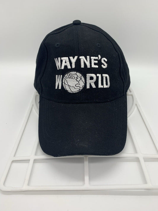 Waynes World Hat Casual Cap Strap Back Black Adjustable Men Movie Nostalgia