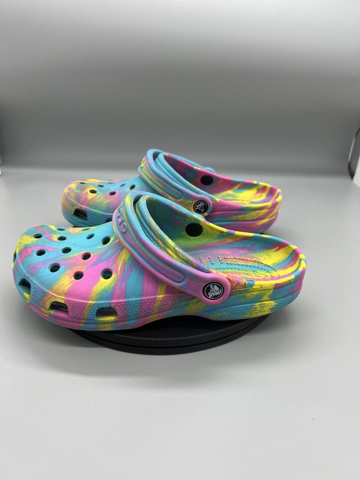 CROCS Classic Platform J 6 Marbled Tie Dye Clog And charm