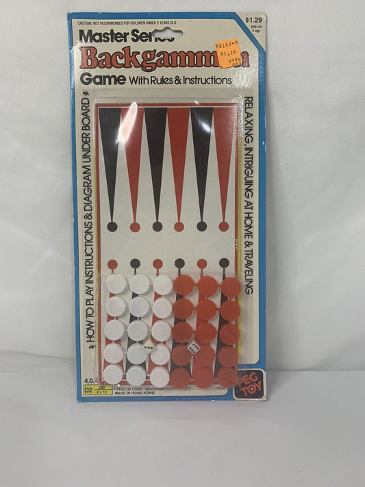 Rare Vintage Peg ToyMaster Series Backgammon Game. Factory Sealed!