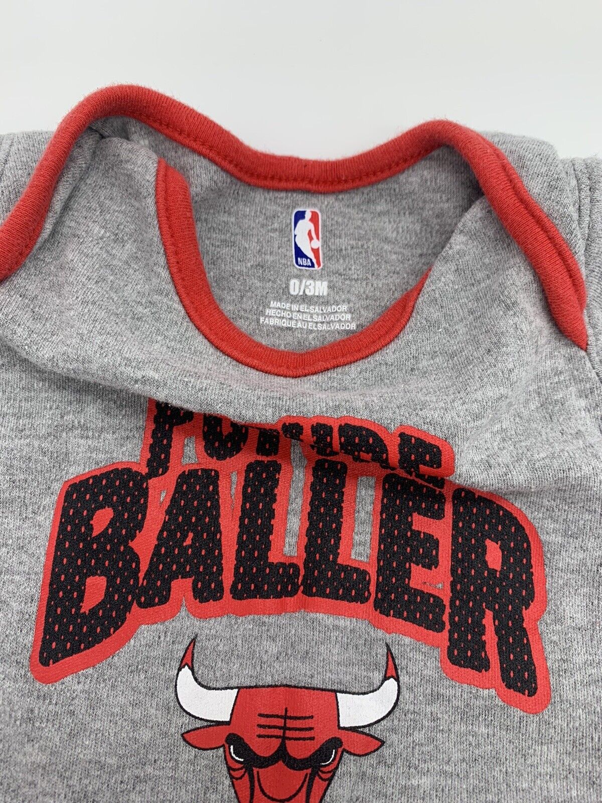 NBA Chicago Bulls Future Baller Unisex Casual Body Suit Set Onesies - (0-3m)