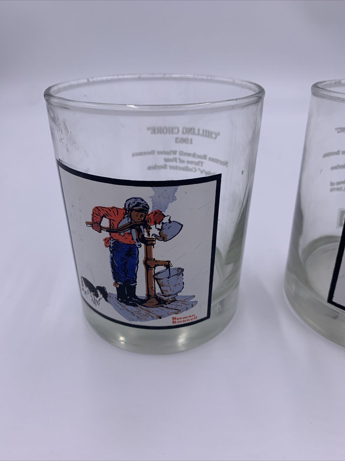 Arby's Collector Series:Norman Rockwell Winter Scenes Pepsi Glass Cups.1952,1963