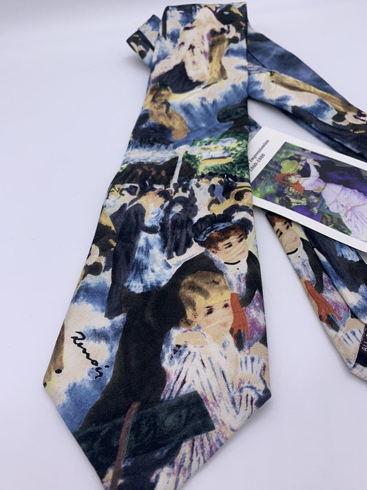 Les Montreux Men's Silk Tie Renoir - The French Impressionist 1860-1880 Painting