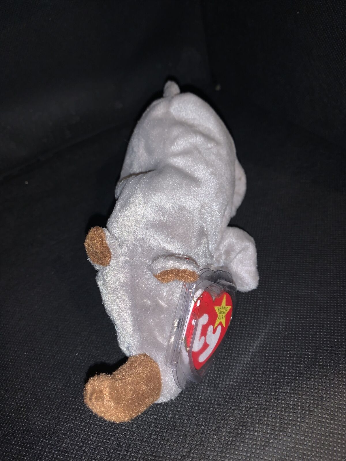 1996: Ty Beanie Baby Spike Rhino Rhinoceros RARE FIND Pristine Gray Brown