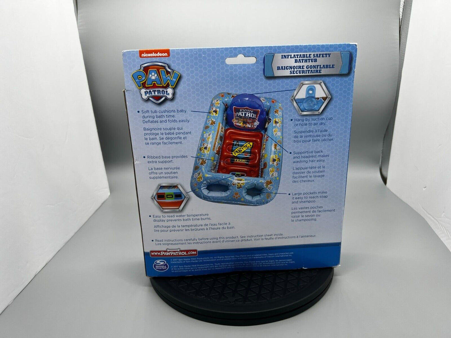 NEW PAW PATROL Inflatable Safety Bathtub 12-24m Water Temp Display Headrest NIB